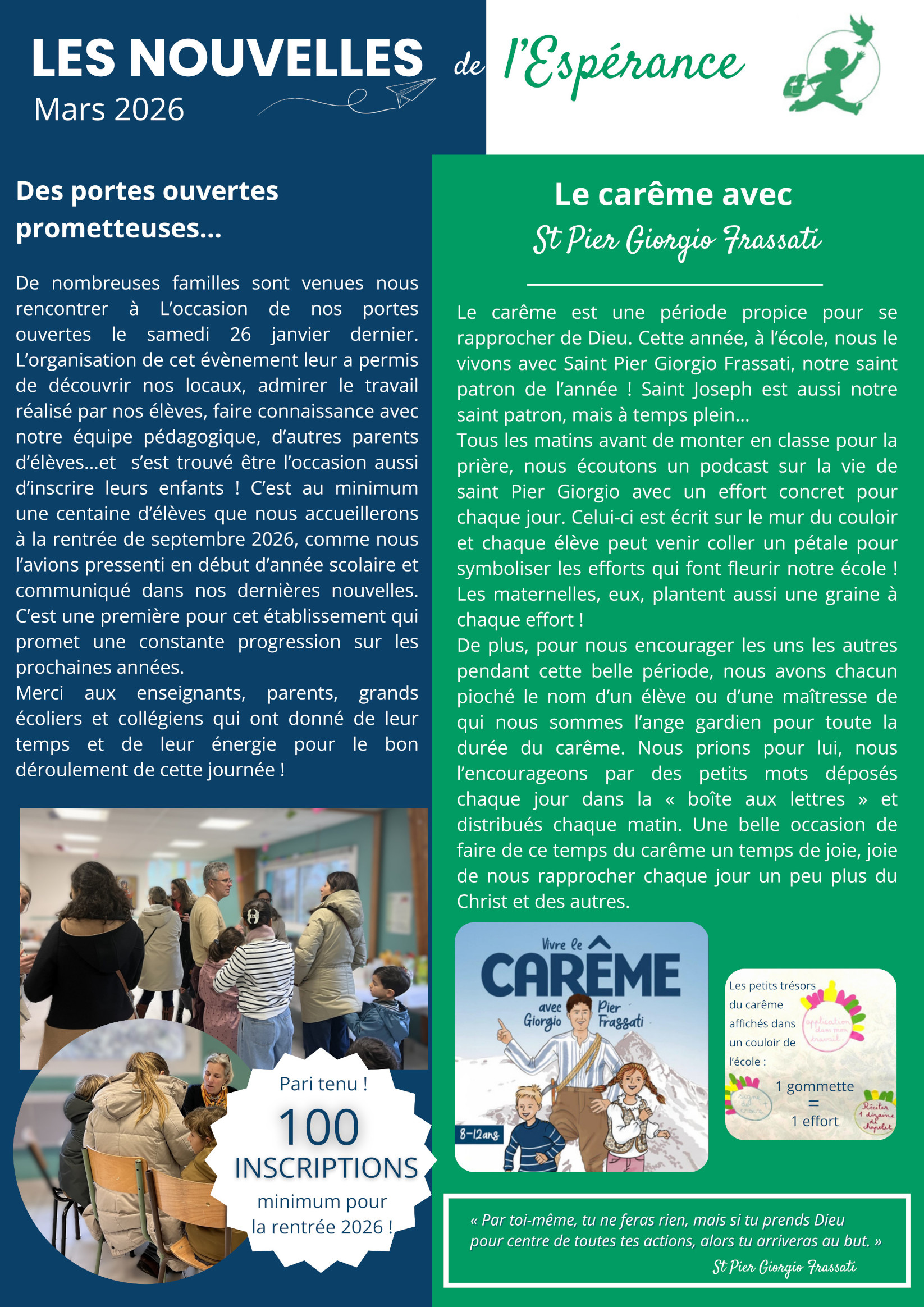 Les Nouvelles de l'Espérance - Mars 2026